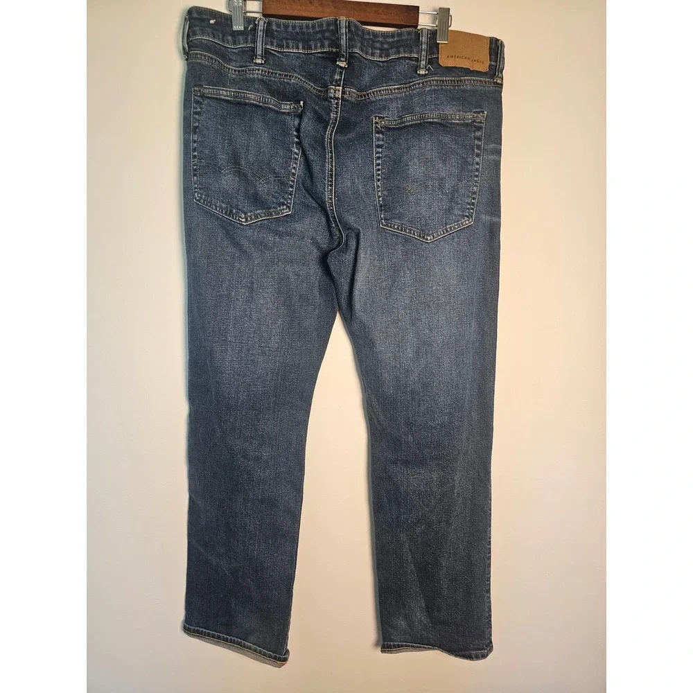 [Rugged] American Eagle Original Straight Jeans Mens 38x32 Dark Wash Airflex+